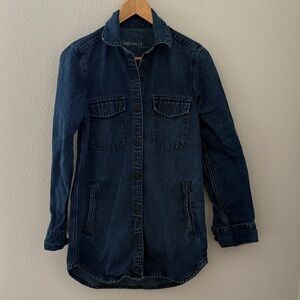 GAP Indigo Structured Chambray Denim Shacket Tunic Size Small
